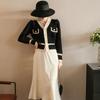 Donna Vintage Ufficio Signora Cardigan a Manica Lunga Maglieria Elegante Moda Francese Maglione Cappotto Monopetto Y2k Autunno Capo d'Abbigliamento Esterno