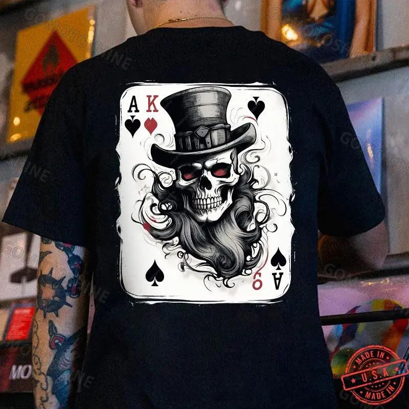 POKER A Spades Skeleton Magician Print Men s Unisex T-Shirt XXXXL