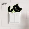 Self Adhesive Socket Decals Glow in The Dark Black Cat Wall Sticker, Luminous Self-Adhesive Light Cute Switch Decal, Decorative Room Decor for Bedroom