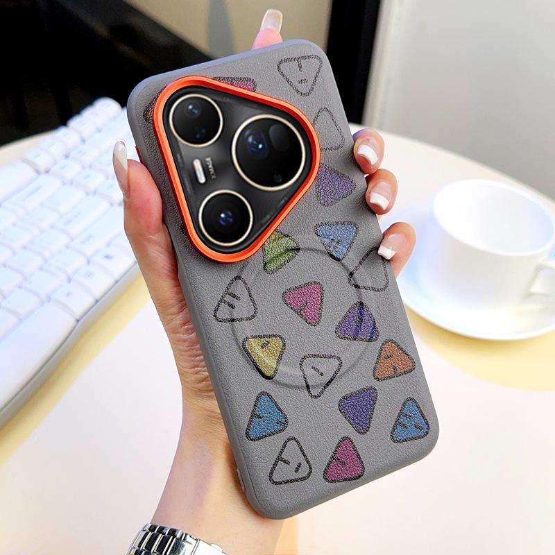 Golden Armor Graffiti Magnetic Leather Case for Huawei P70/Mate70 Ultra