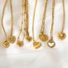 Dainty Shell Jewelry Gold Plated Necklace Women Custom Engraving Pendant Necklace Fashion 316L Stainless Steel Heart Necklaces