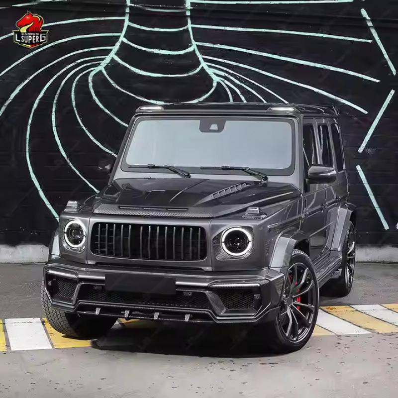 Carbon Fiber B-Style Front Wing Tail Spoiler with Lights for Mercedes-Benz G-Class W463/W464
