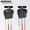 DaierTek 4PCS Round Rocker Switch 12V 20A Round Toggle Switch 12 Volt DC Lighted 3 Pin 2 Way SPST Switch for Automotive Car Boat