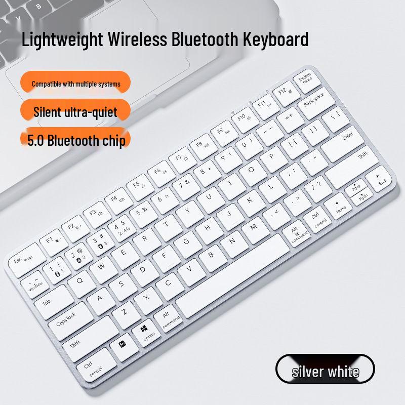 Silent Lightweight Wireless Bluetooth Keyboard with Touchpad for Tablets & Laptops