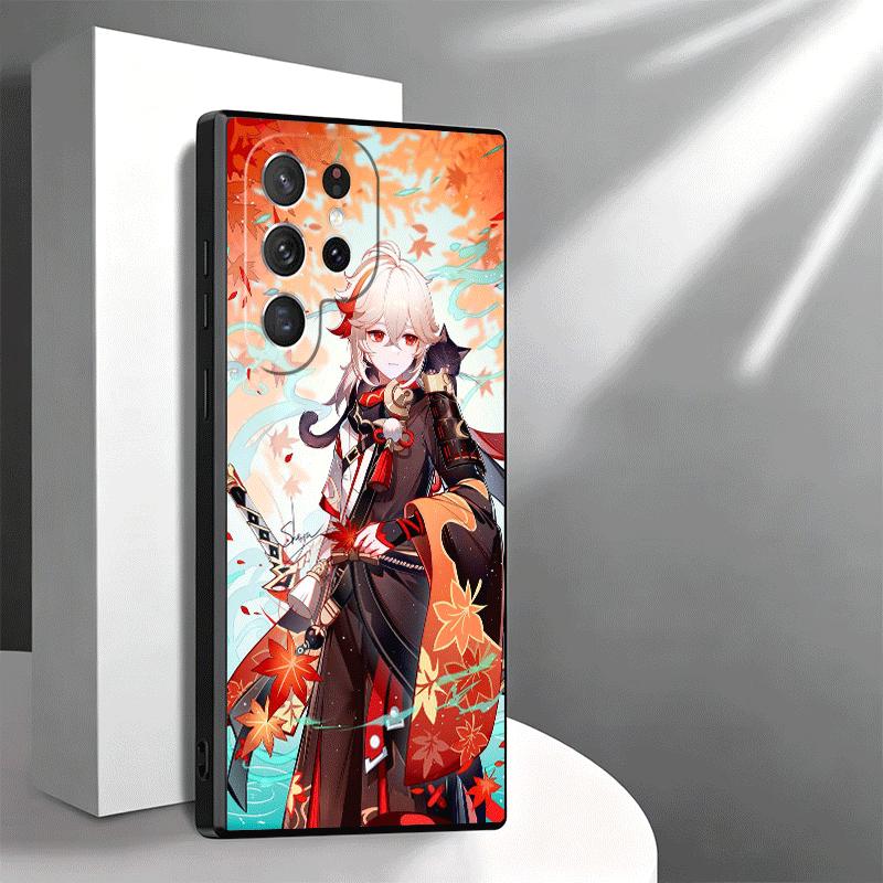 Genshin Impact Kazuha Soft Phone Case for Samsung Galaxy S26 S25 Edge S24 Ultra S23 Plus S22 S21 FE S20 Black Cover Back Shell