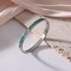 18K Electroplated Women's Retro Enamel Drip Oil Titanium Steel Bracelet, 6mm