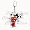Cartoon Anime Series Helluva Blitzo Keychains Boss Keyring for Accessories Bag Pendant Key Chain Ring Jewelry Fans Friends Gifts