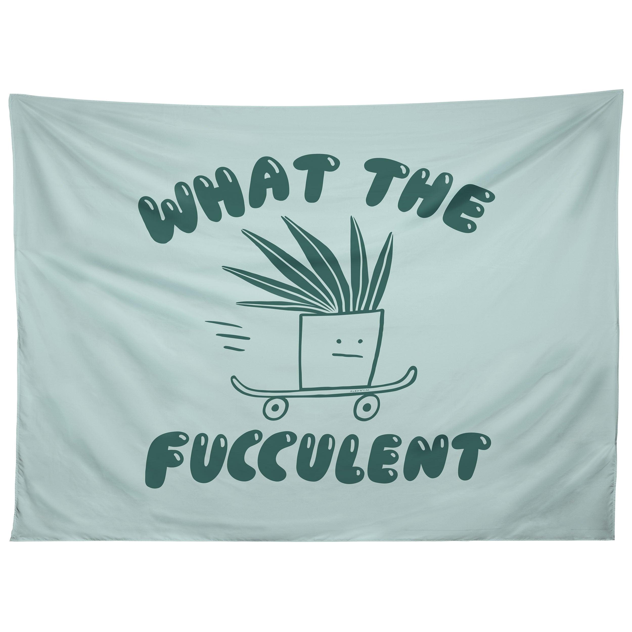 WHAT THE FUCCULENT tapestry 75x100 чёрный