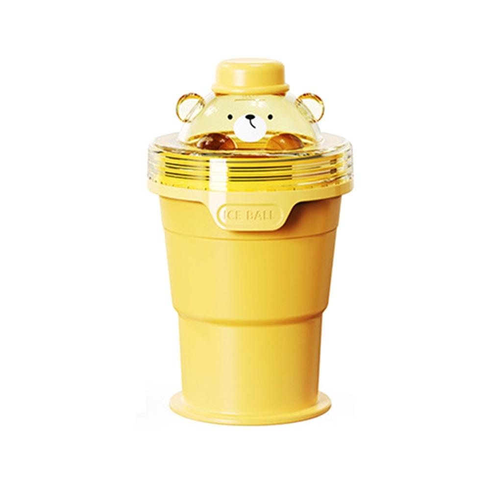 Foldable Collapsible Drinking Tumbler 2in1 Ice Mold Cup Portable Ice Ball Cup  Summer Drink жёлтый