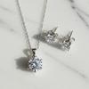 Maison De She Moissanite Set Earrings & Necklace 6-Prong, 0.5 Carat