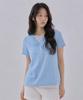 Sayu Soft Layered Henley Neck Short Sleeve Tee Light Blue