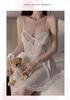 Gui Ruo Luxury Deep V Mesh Nightgown with Chest Pads - Pure Desire Style Set J3376