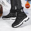 Pelzgefütterte Schneestiefel Damenmode High-Top Stiefel Warme Winter Outdoor Schuhe zum Wandern, Spazierengehen, Trekking Rutschfeste Plüsch-Baumwollschuhe
