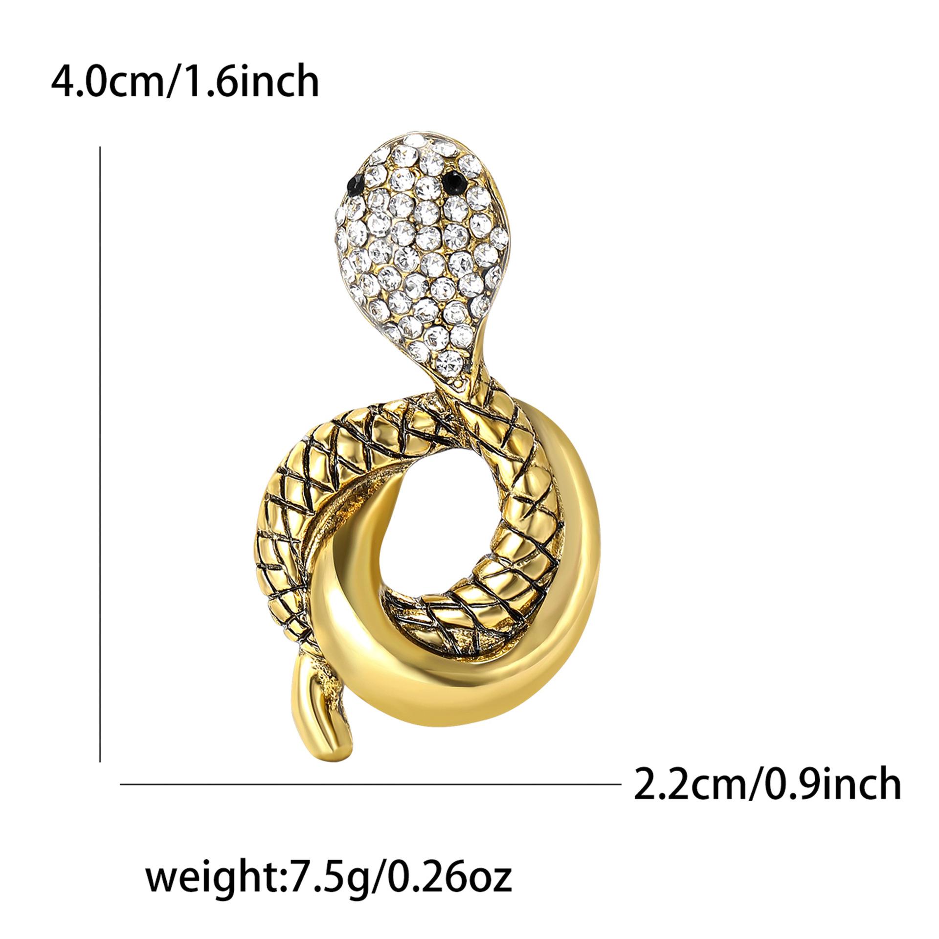 

Винтажный сплав горный хрусталь змея стиль брошь панк хип-хоп мужской и женский костюм кардиган корсаж аксессуары булавка