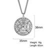 Dawapara Fortune Wheel AGLA INRI Stainless Steel Men Necklace Solomon Wealth Amulet Michael Uriel Raphael Gabriel Archangel Seal