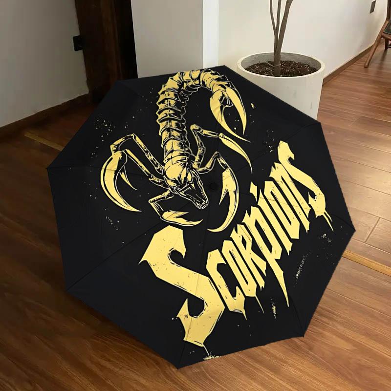 

1pc Scorpion Logo Automatic Umbrella | Portable Foldable 8-Rib Manual Open, Casual Accessory, Durable Canopy yy250905027