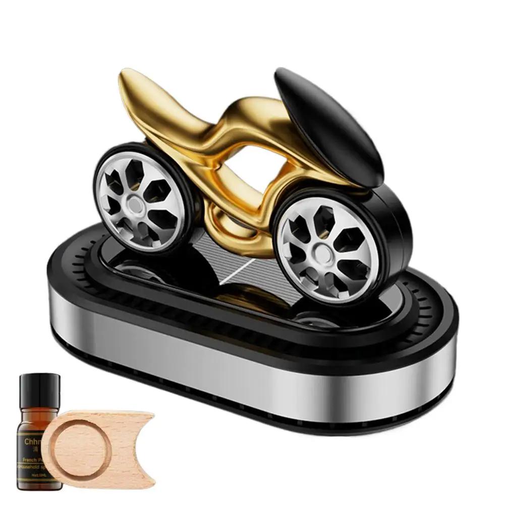 Вращающийся автомобильный диффузор на солнечной энергии, Диффузор-устранитель запахов в форме мотоцикла, Многоразовые автомобильные освежители воздуха с ароматерапией, Автомобильный на солнечной энергии M7Y1