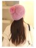 Women's Double-Layer Warm Rabbit Hair Knit Hat with Ear Protection - Japanese Style for Autumn & Winter