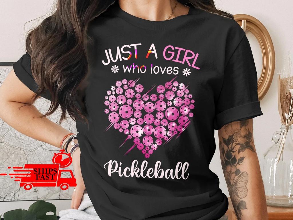 Pickleball T Shirt Comfort Colors Just A Girl Who Loves Pickleball Gift