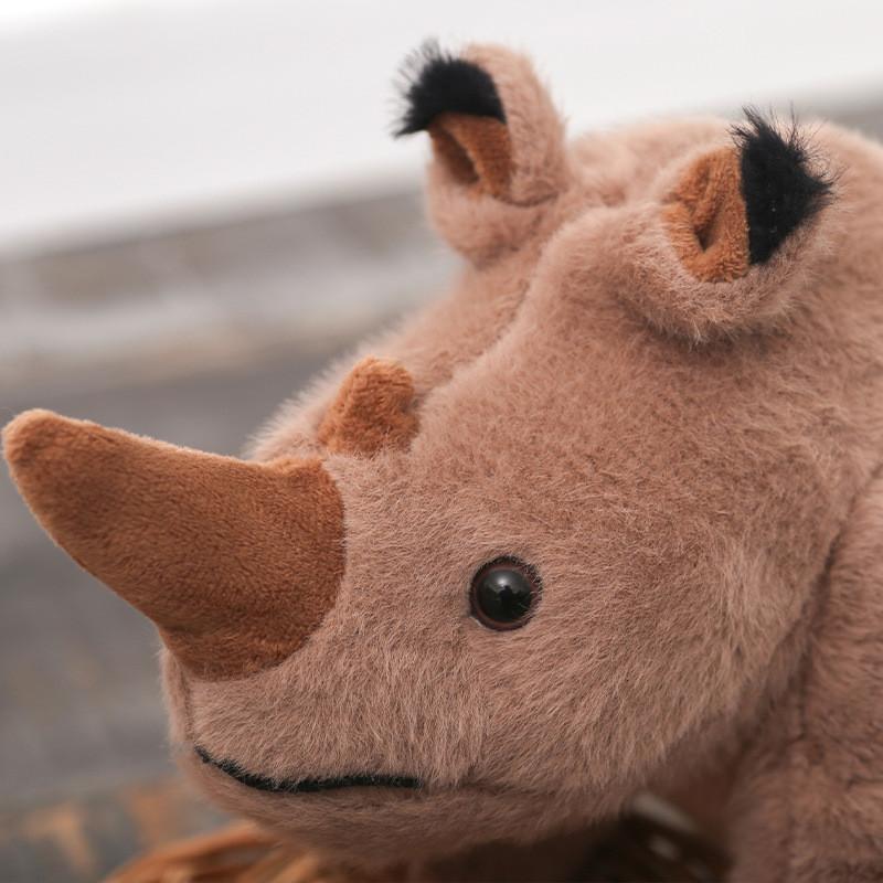 Toy Rhino Plush Stuffed Animal Doll For Kids Gift Cartoon Decoration Bedroom