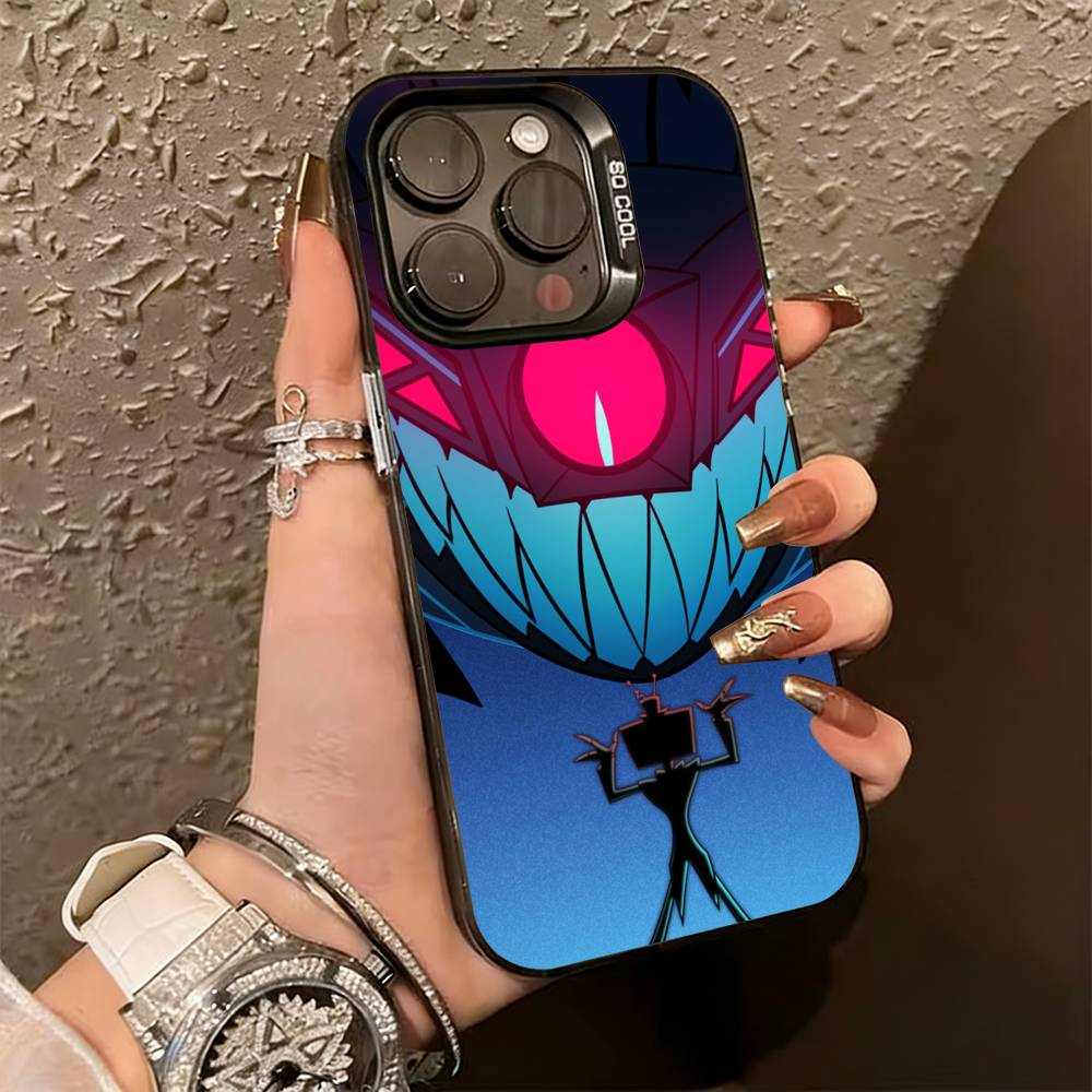 

Hazbin H-Hotel V-Vox Phone Case For iPhone 17,16,15,14,13,12,11 Plus,Pro Max,XS,Colored Silver Plated Inside Cover iPhoneXSMAX