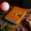 Embossed Leather Book of Shadows: Lapis Lazuli Grimoire Journal