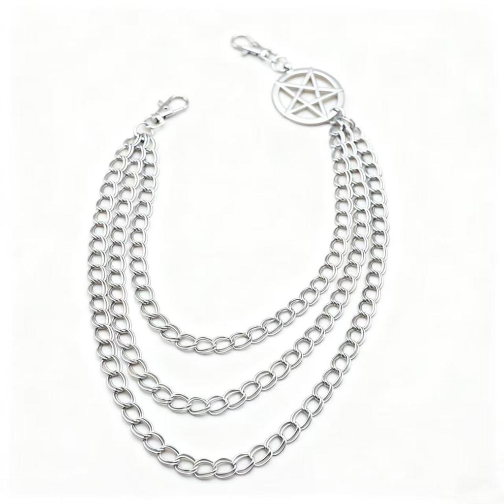 Retro Metal Disc Pant Chain: Women's Multi-Layer Star Waist Accessory