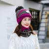 3 Pcs/set Winter Hat For Women With Breathing Valve Mask Knitted Hat Girl Pompoms Hat Warm Add Fur Lined Protective Hat