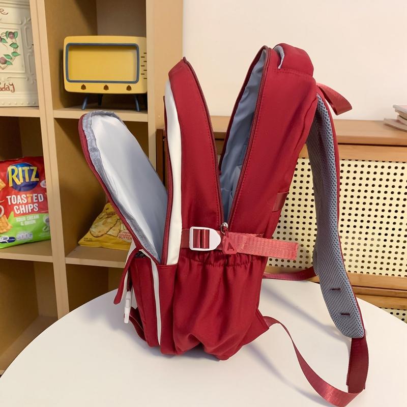 Men's Splicing Backpack Middle School Student Schoolbag Women's Large Capacity Campus Backpack