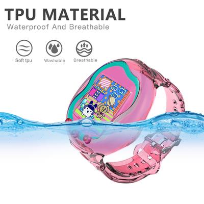 TPU Wristband Adjustable Protective Case for Tamagotchi Uni Shockproof Anti-Drop Wrist Strap Washable for Kids Teen 6.3-8.85in