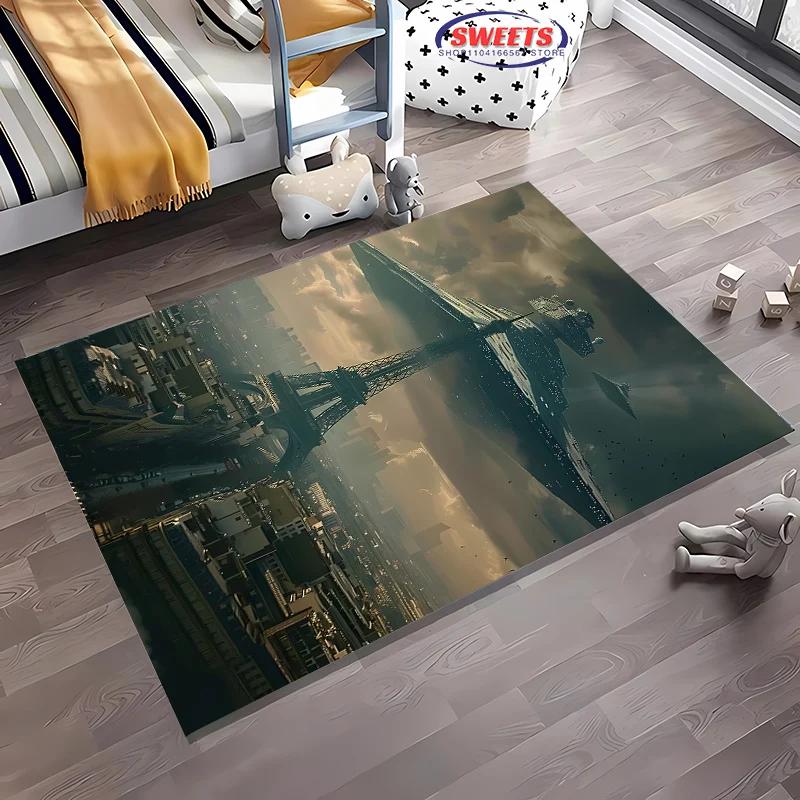 

Килим на військову тематику лінкора, килимок для вітальні/спальні з принтом космічного корабля-лінкора, килим у сучасному стилі, килимок у подарунок для любителів лінкорів 160*200cm