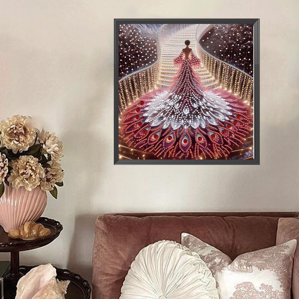 5D DIY Częściowy Specjalny Kształt Wiertła Diamentowy Zestaw Malarski Dziewczyna Dekoracja 30x30cm