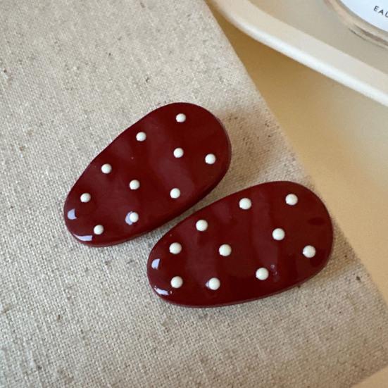 4Pcs Girl Hairpins Non-Slip Teeth Dotted Design Korean Style Hair Clips Bangs Fixing Clips Lightweight Hair Accessories