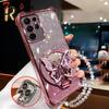 Glitter Butterfly Mirror Crystal Bracelet Case for Samsung Galaxy Note 20 Ultra 10 Plus Shockproof painting Cover