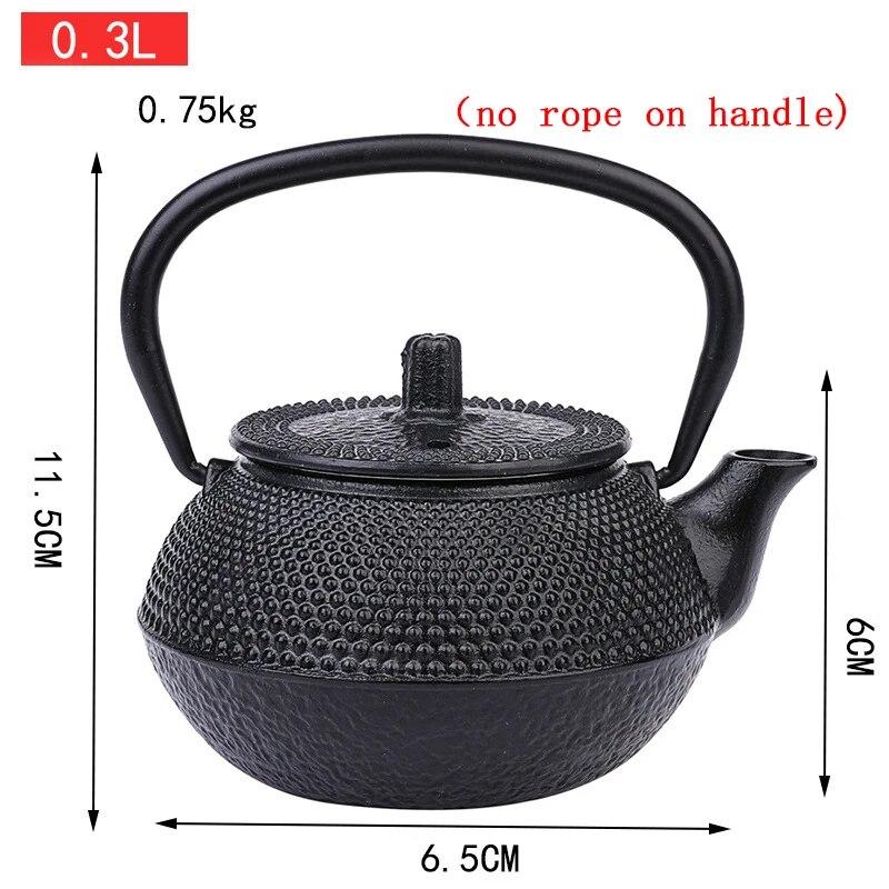 

1200 мл черный японский чугунный чайник большой емкости, кухонный мини-металлический японский свободный чайник с декоративной заваркой для чая 300ML