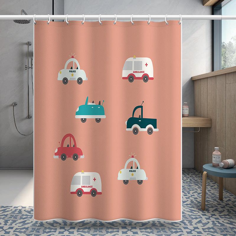 Bathroom Thickened Waterproof Curtain Mildew Proof Shower Curtain Shower Partition Curtain Shower Curtain Bathroom Curtain Free Perforation