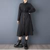 Langarm Übergröße Schwarz Vintage Neu in Kleider für Damen lässig locker Frühling Herbst Hemdkleid