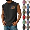 Men's Casual Sleeveless Tank Top Crew Neck Muscle Shirt with Graphic Print Lightweight Comfortable Fit for Everyday Wear