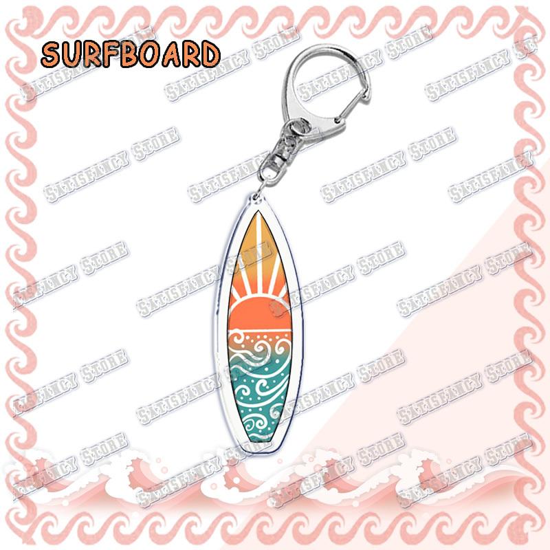 Waves Surfing Surfboard Keychains for Accessories Bag Bicycle Pendant Keyring Jewelry Fans Creative Beach Travel Gift Chaveiro