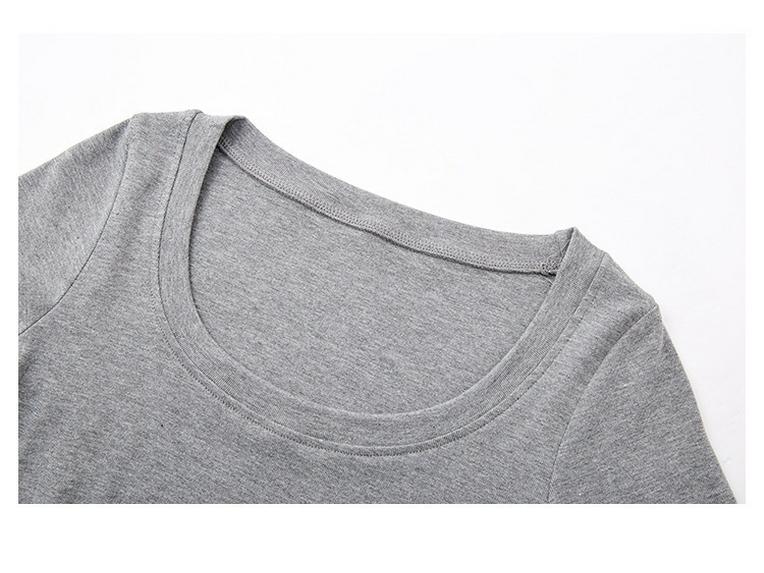 Dámské letní žebrované bodycon tričko s U výstřihem