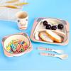5pcs/set Baby Dishes Set Eco-friendly Bamboo Fiber Dinnerware Cartoon Cute Tableware Food Plate Bowl for Kids Boy Girl Gifts