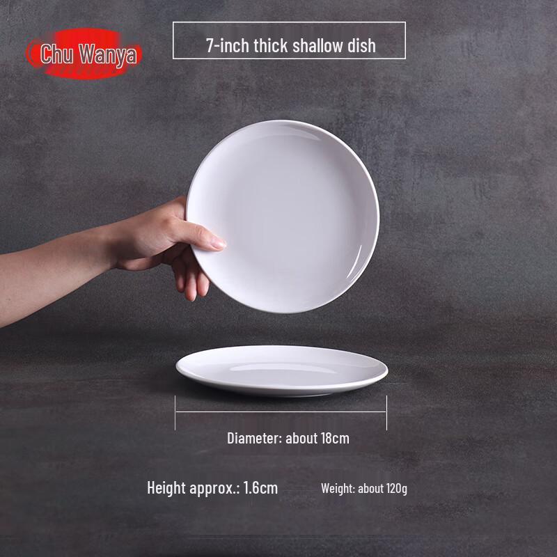 Chu Wan Ya A5 Melamine Commercial Round Shallow Plates (Pack of 10)