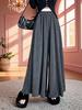 Women's High-Waist A-Line Culottes: Autumn/Winter, Loose, Slimming, Versatile, Lazy Style, Glutinous Rice