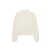 MLB Los Angeles Dodgers Solid Letter Logo Jacquard Long Sleeve High Neck Pullover Sweatshirt Women sweatshirt White 3FMTM2134-07CRD