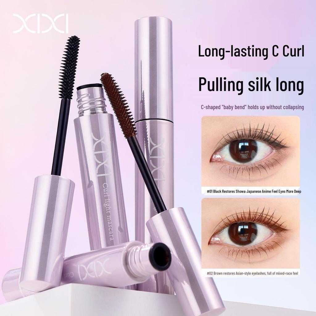 Xixi Lightweight Curling Mascara for Long, Voluminous, Separated Lashes – Waterproof, Sweatproof, Smudge-Proof.