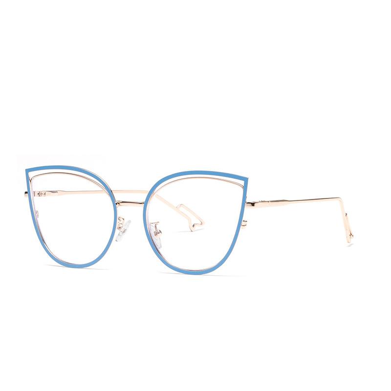 

Полая оправа очков «кошачий глаз», очки высокого класса, фотохромные с защитой от синего света, металлическая оправа, женские очки anti-blue transparent -- spring foot