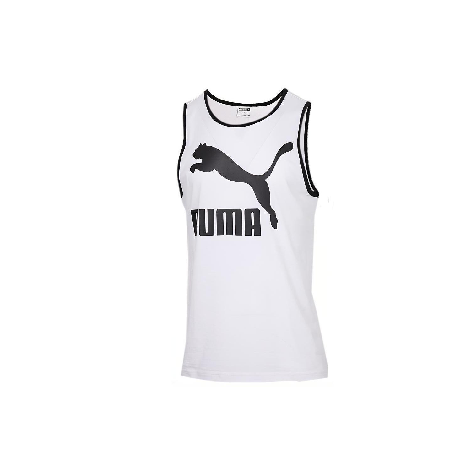 PUMA Classics Logo Tank White Black Men s 597456-02 XS