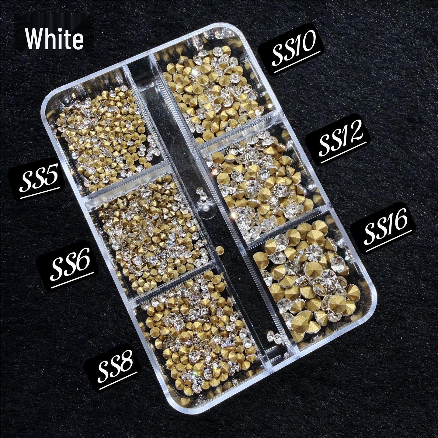High-Quality Transparent Glass Rhinestones for Nail Art - Mixed Colors