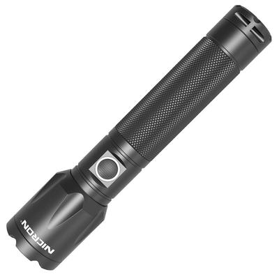 NICRON LED Handy Handheld 4 Brightness Power Disaster F81 Light, Flashlight, Rechargeable, Black, Zoom, Waterproof, Dustproof, Levels, Flashing,