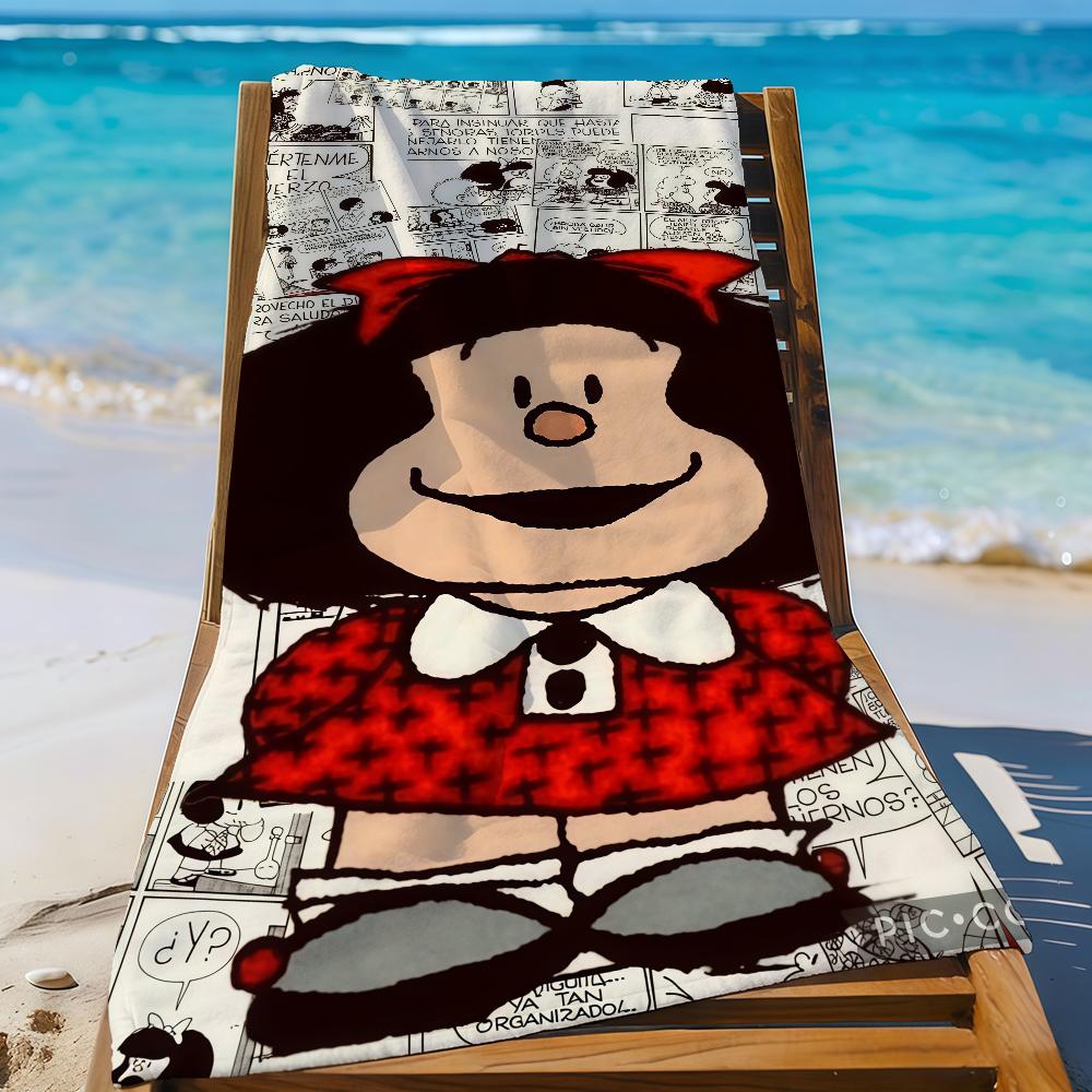 

Cartoon M-Mafalda-S Towel Sports Quick Dry Travel Camping Gear Sandproof Soft Light Large Beach Towel W40*H60(CM)